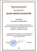 Почетная грамота Министерства образования и науки Нижегородской области